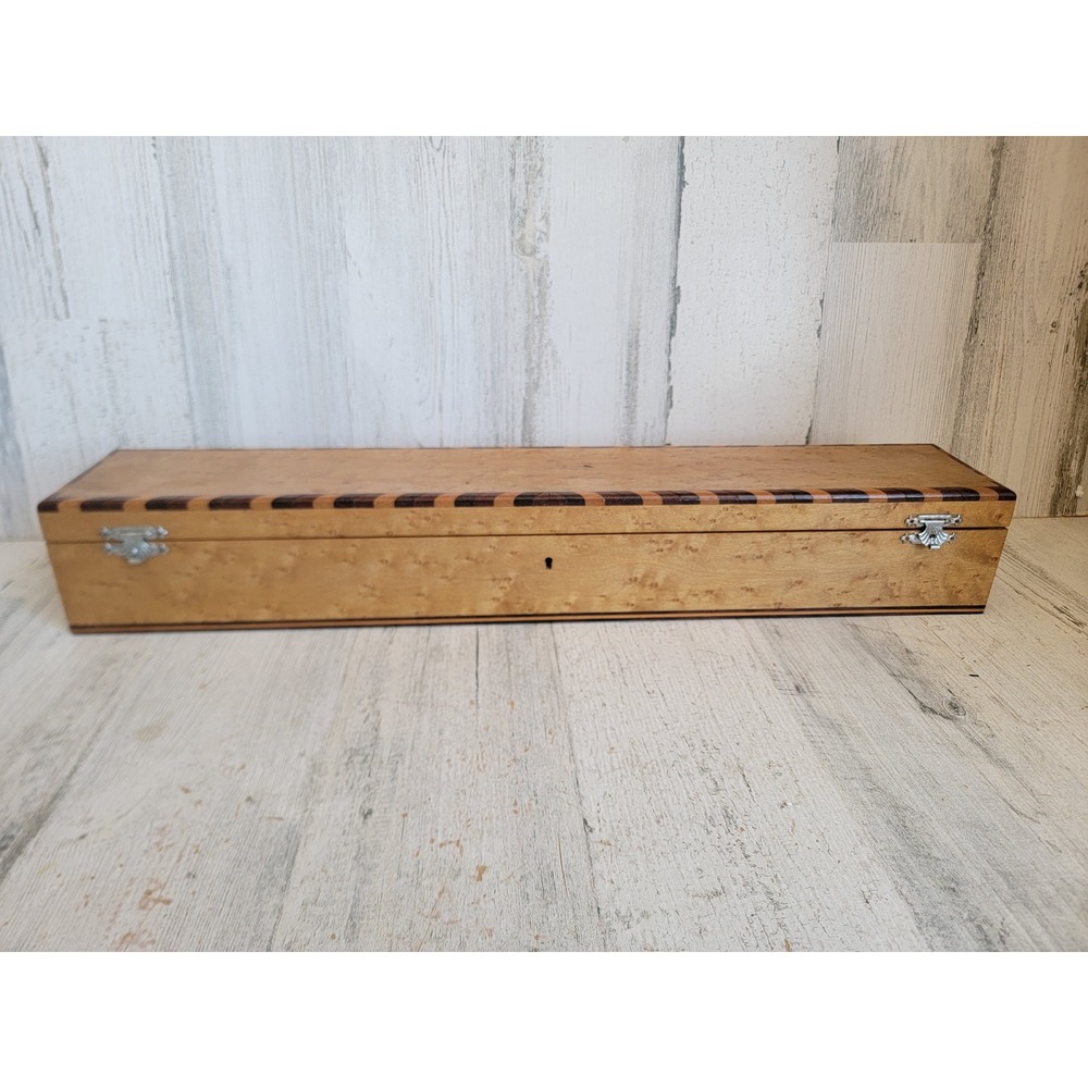 Vintage long lock key flute instrument‎ hinged wooden unique home decor